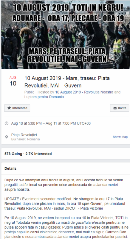 Protest Violent pe 10 August