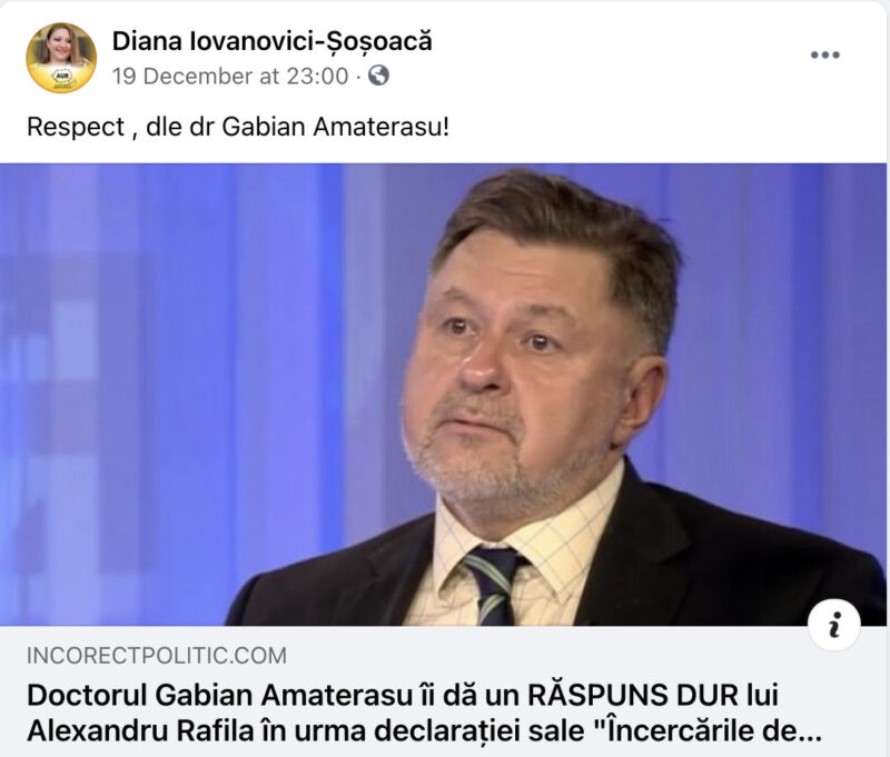 Diana Sosoaca "un site rasist cu accente naziste"