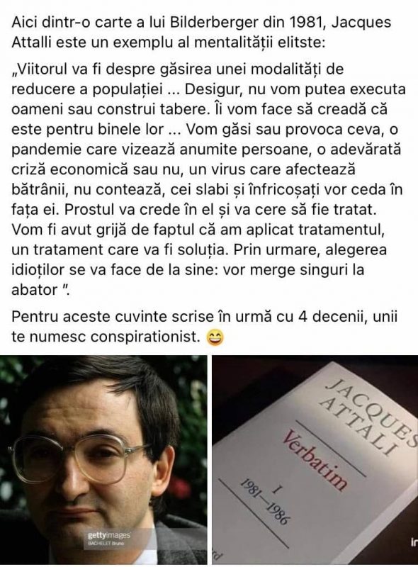 Ce spuneau demenții numiți elite în 1981? "Viitorul va fi despre găsirea unei modalități de reducere a populației..."