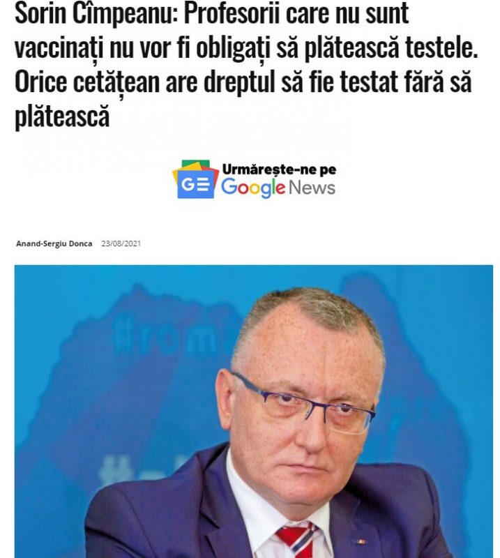 Vaccinarea obligatorie sau testarea obligatorie pe banii statului este o falsă alegere