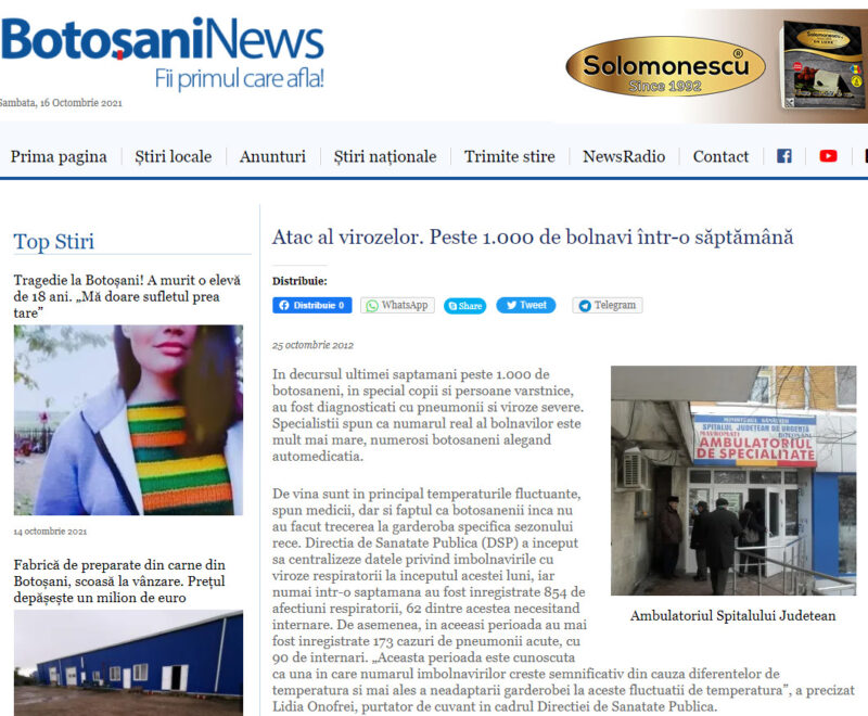 Cum se înfricoșează populația - Aceleași știri despre viroze respiratorii au apărut în fiecare an până în 2020 de când i se spune Covid 19