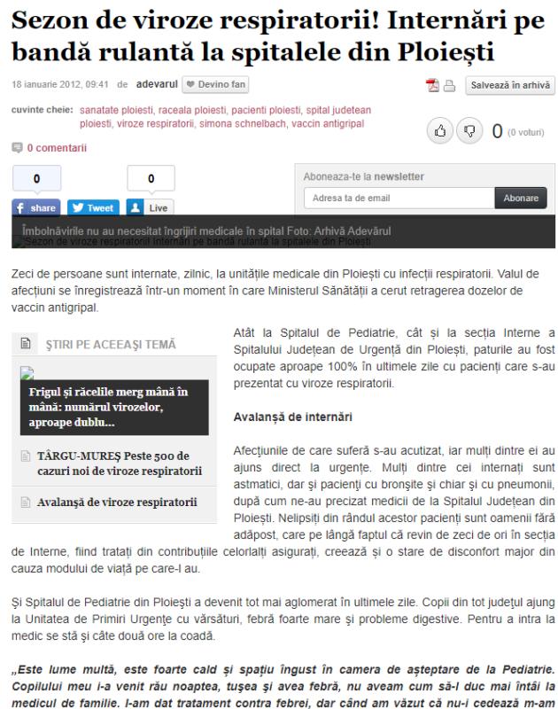 Cum se înfricoșează populația - Aceleași știri alarmiste despre viroze respiratorii au apărut în fiecare an până în 2020 de când i se spune Covid 19