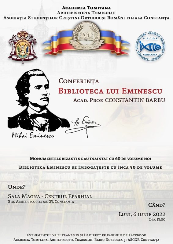 Conferința Biblioteca lui Eminescu - cu prof. Constantin Barbu