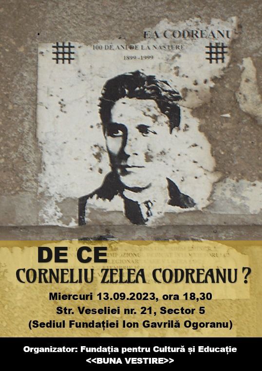 Curajoasa fundație Buna Vestire organizează un EVENIMENT DEDICAT lui Corneliu Zelea Codreanu - 13 septembrie la București
