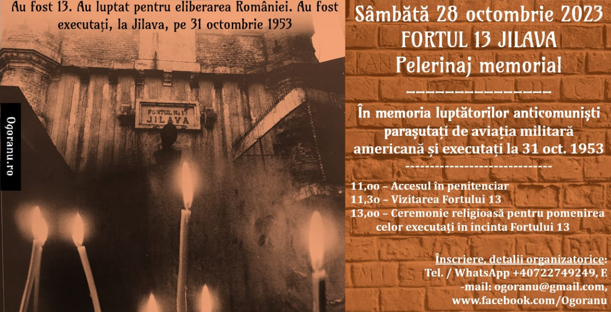 „13 pentru România!” Pelerinajul memorial la Fortul 13 Jilava – 28.10.2023