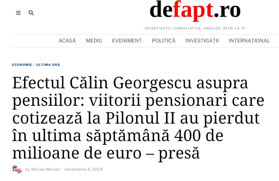 Se destramă Marea Înșelăciune cu Pilonul II al pensiilor